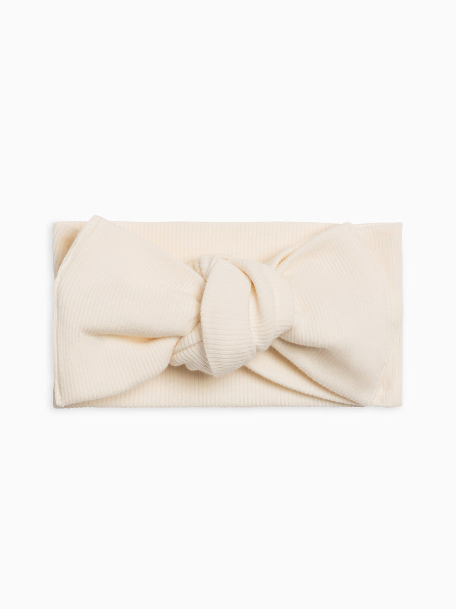 Ribbed Bow Wrap Baby : Accessories : Bows : Headbands Kendi Organic Cotton Baby Ribbed Bow Wrap