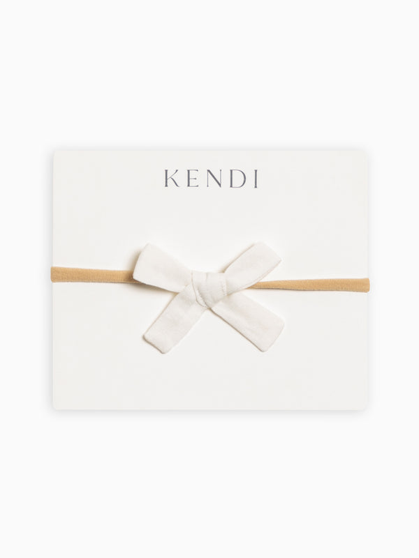 Linen Schoolgirl Bow Baby : Accessories : Bows : Headbands Kendi Organic Cotton Baby Linen Schoolgirl Bow
