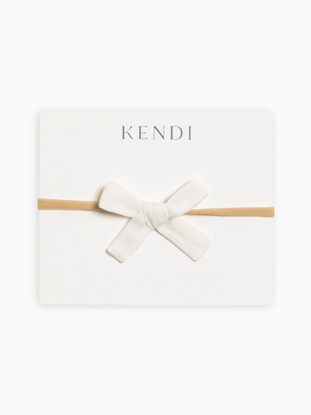 Linen Schoolgirl Bow Baby :Accessories :Bows :Headbands Kendi Organic Cotton Baby Linen Schoolgirl Bow