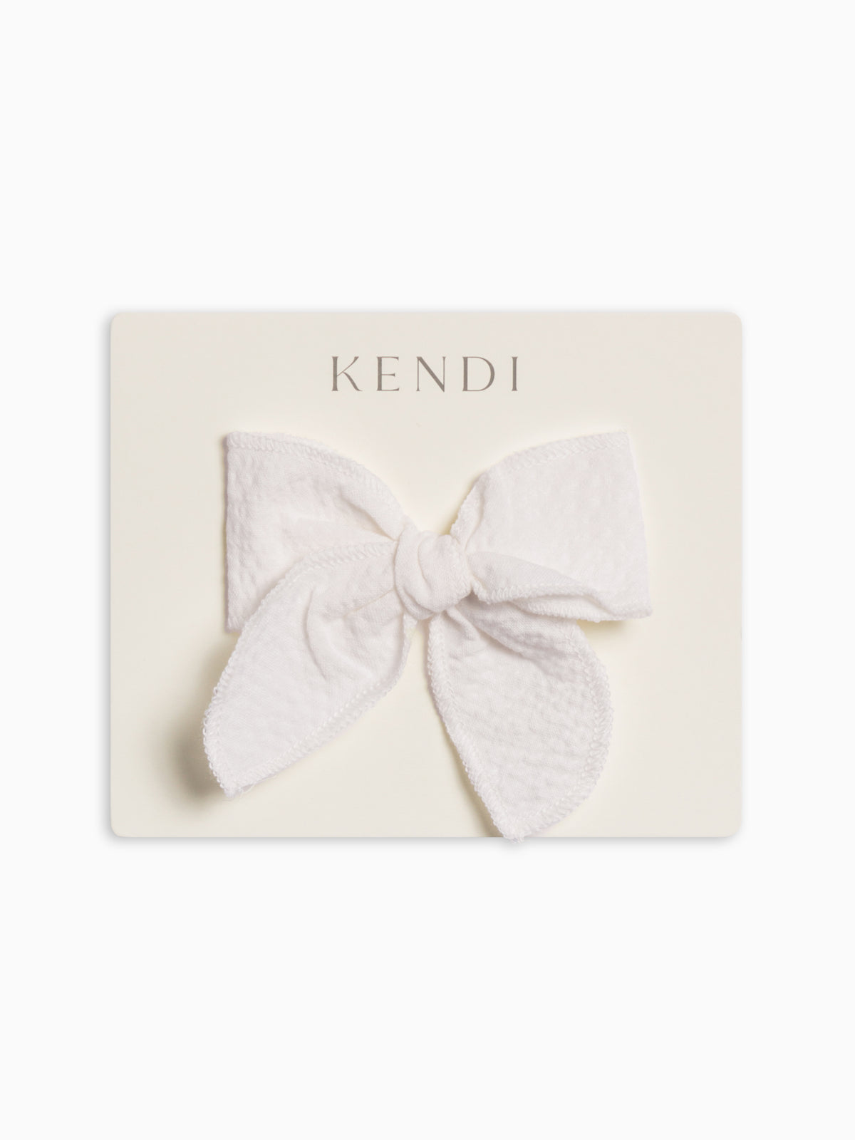 Seersucker Bow Clip - Coconut Sale : Baby-Kids : Accessories : Clips Kendi Seersucker Bow Clip - Coconut for Baby | Colored Organics®