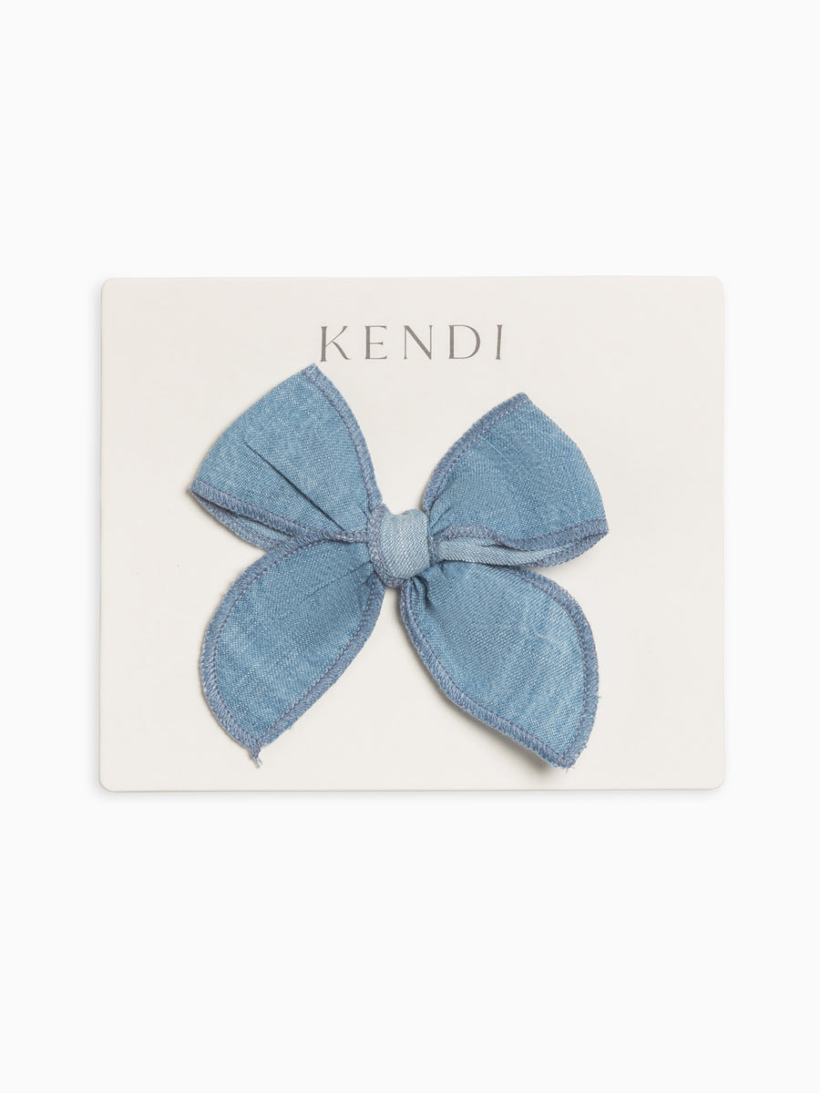 Chambray Bow Clip