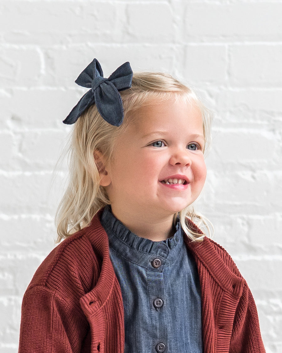 Chambray Bow Clip