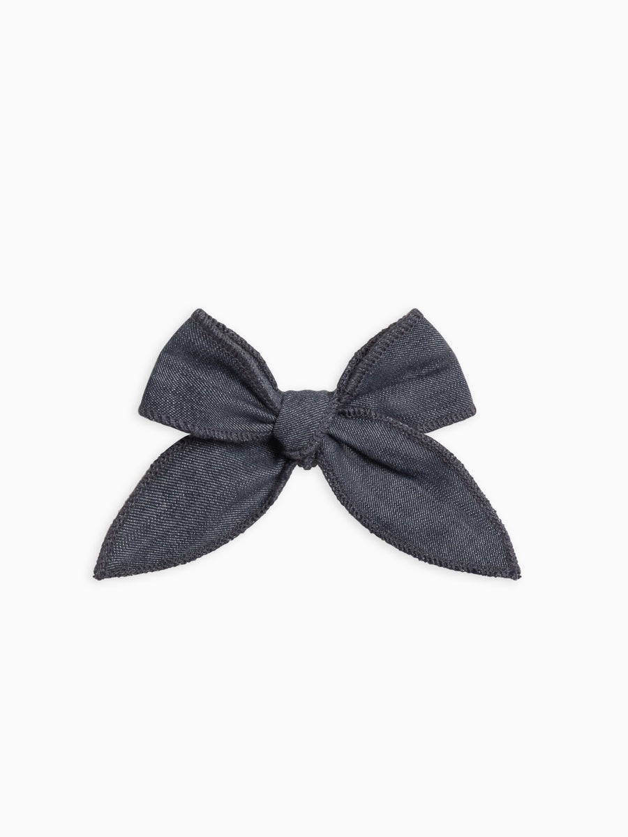 Chambray Bow Clip