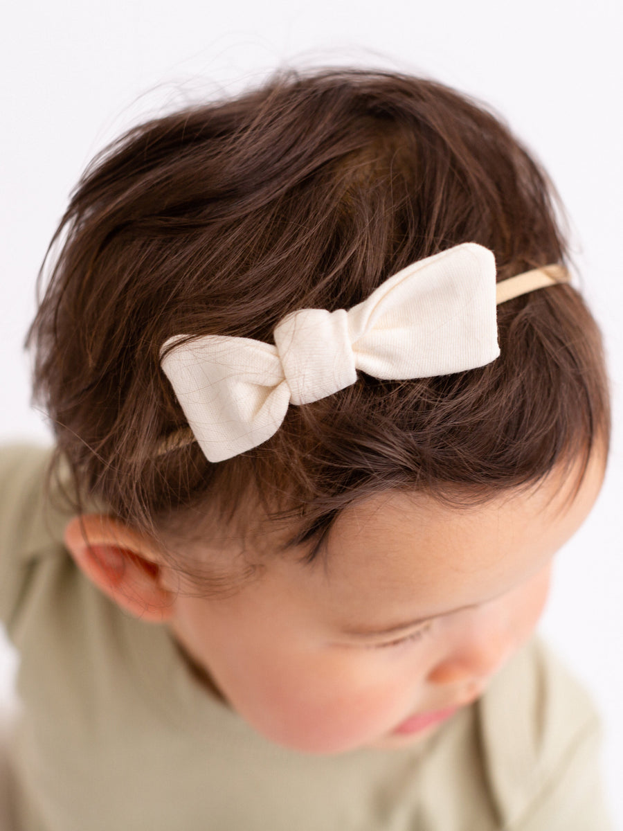 Cotton Dainty Bow Baby : Accessories : Bows : Headbands Colored Organics Organic Cotton Baby and Kids Cotton Dainty Bow 