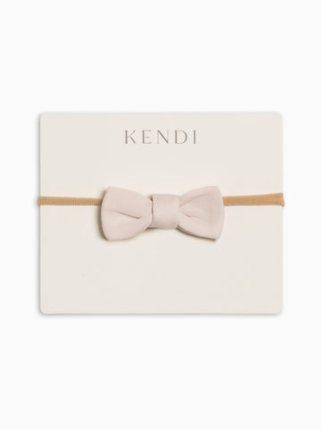 Cotton Dainty Bow - Shell Baby : Accessories : Bows : Headbands Kendi Baby PRE ORDER Cotton Dainty Bow - Shell | Colored Organics®