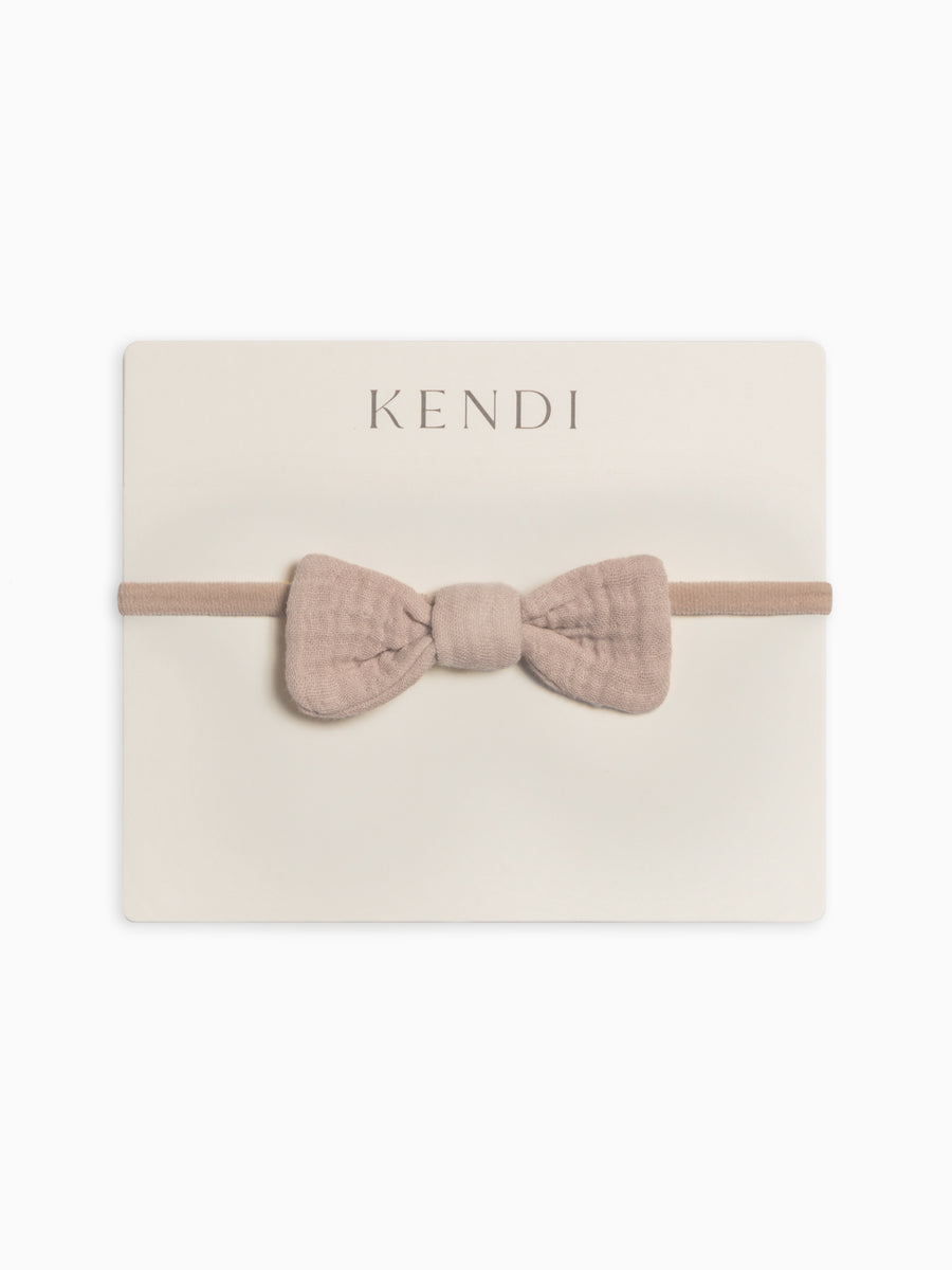 Muslin Dainty Bow Baby :Accessories :Bows :Headbands Kendi Organic Cotton Baby and Kids Muslin Dainty Bow