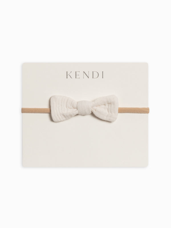 Classic Muslin Dainty Bow Baby : Accessories : Bows : Headbands Colored Organics Organic Muslin Baby Dainty Bow Hair Clip | Colored Organics®