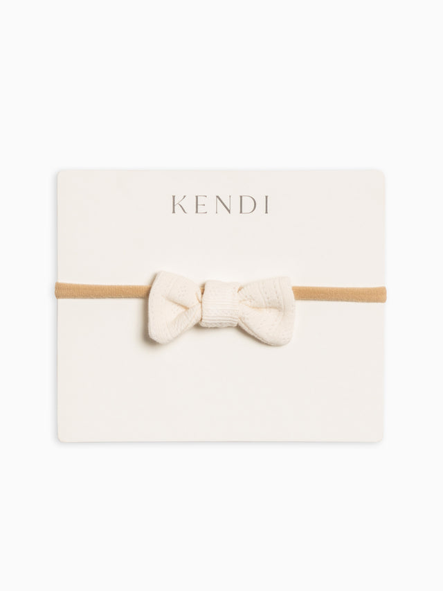 Brushed Back Pointelle Dainty Bow