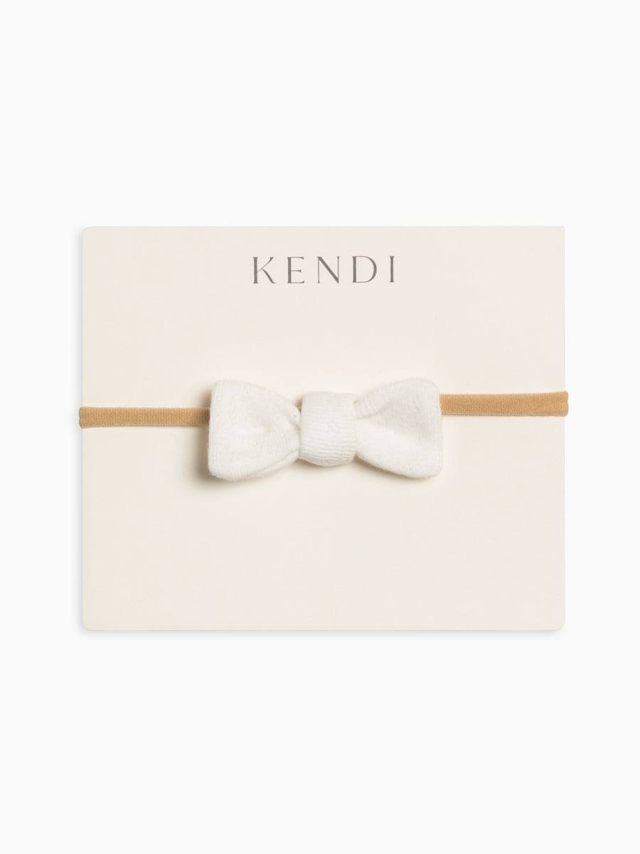 Pointelle Dainty Bow Baby :Accessories :Bows :Headbands Kendi Organic Cotton Baby and Kids Pointelle Dainty Bow