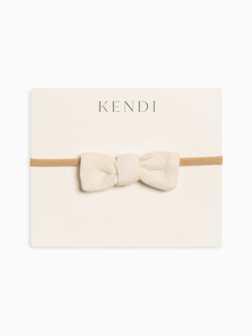 Pointelle Dainty Bow Baby : Accessories : Bows : Headbands Kendi Pointelle Dainty Bow for Babies and Kids | Colored Organics®