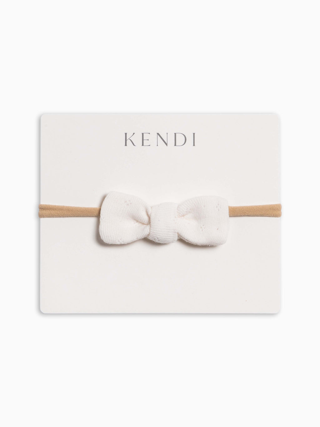 Pointelle Dainty Bow - Ivory Baby : Accessories : Bows : Headbands KENDI by Colored Organics Pointelle Dainty Bow - Ivory for Baby | Colored Organics®