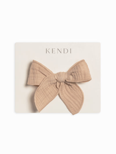 Muslin Bow Clip Baby-Kids : Accessories : Bows : Clips Kendi Organic Cotton Baby and Kids Muslin Bow Clip