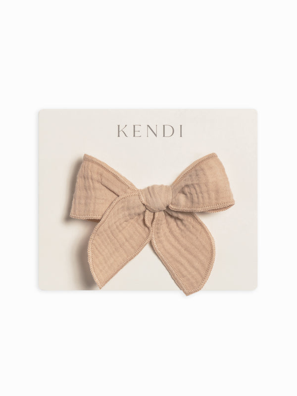 Muslin Bow Clip Baby-Kids : Accessories : Bows : Clips Kendi Organic Cotton Baby and Kids Muslin Bow Clip