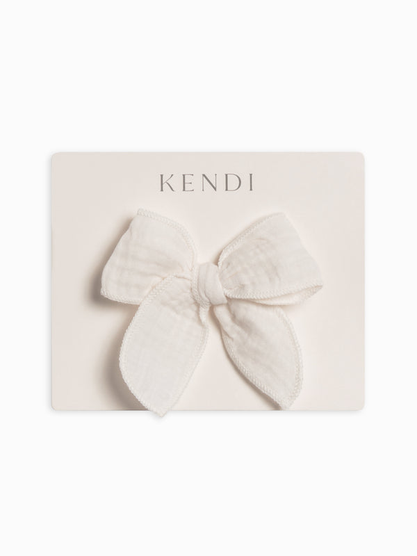 Muslin Bow Clip Baby-Kids : Accessories : Bows : Clips Kendi Organic Cotton Baby and Kids Muslin Bow Clip