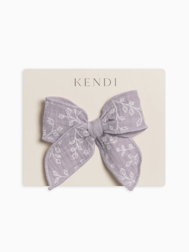Muslin Bow Clip Baby :Accessories :Bows :Clips Kendi Organic Cotton Baby and Kids Muslin Bow Clip