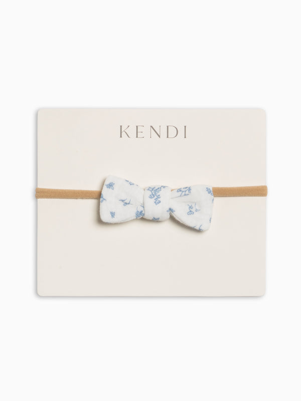 Muslin Dainty Bow - Rosebay Floral / Coconut + Sea