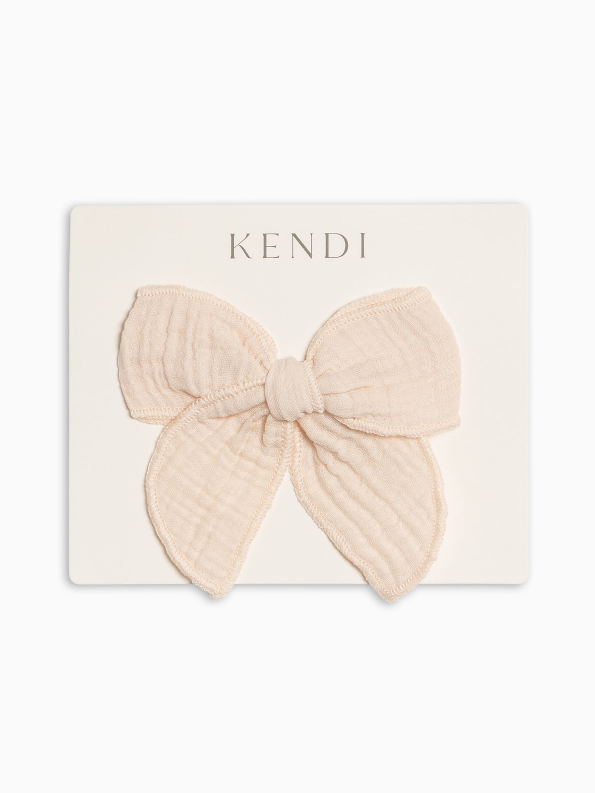 Muslin Bow Clip - Shell Baby-Kids : Accessories : Bows : Clips KENDI by Colored Organics Muslin Bow Clip - Shell for Baby | Colored Organics®
