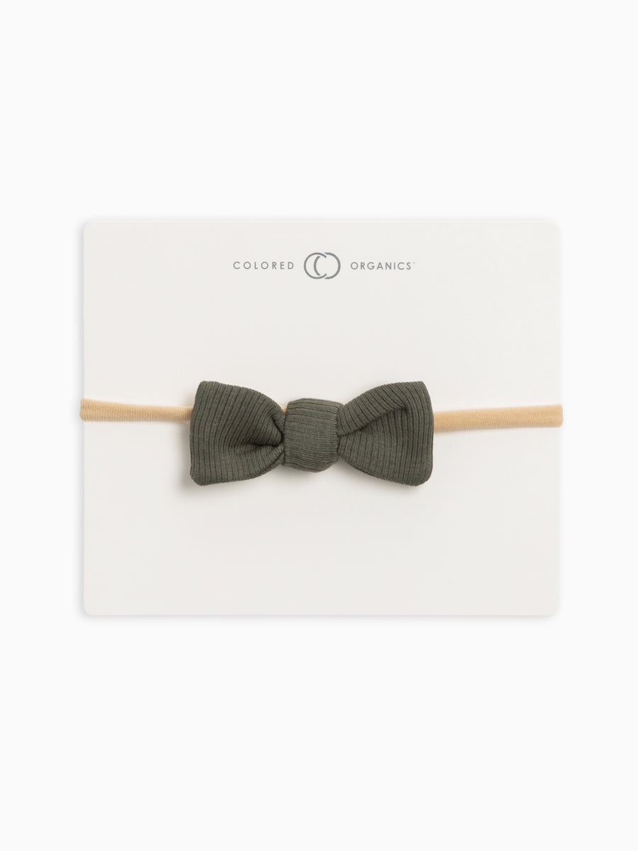 Ribbed Dainty Bow Baby : Accessories: Headbands Colored Organics Organic Cotton Baby Ribbed Dainty Bow