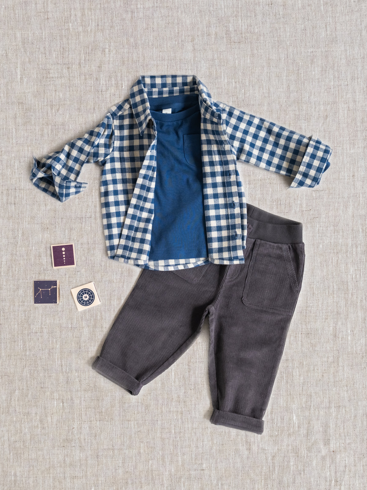 Reese Drop Shoulder Tee - Indigo Baby-Kids : Tops : Tees : Long Sleeves KENDI by Colored Organics Reese Drop Shoulder Tee Baby for Kids | Colored Organics®