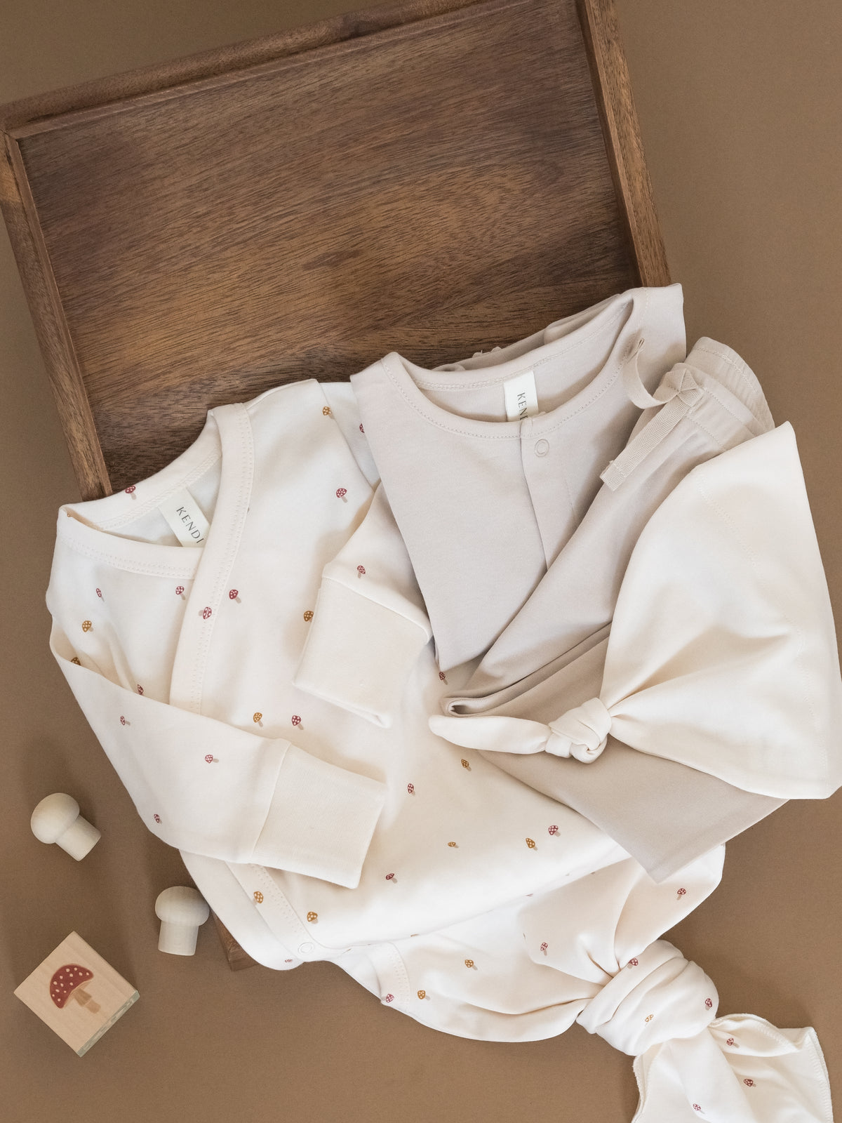 Indy Kimono Gown - Mushroom