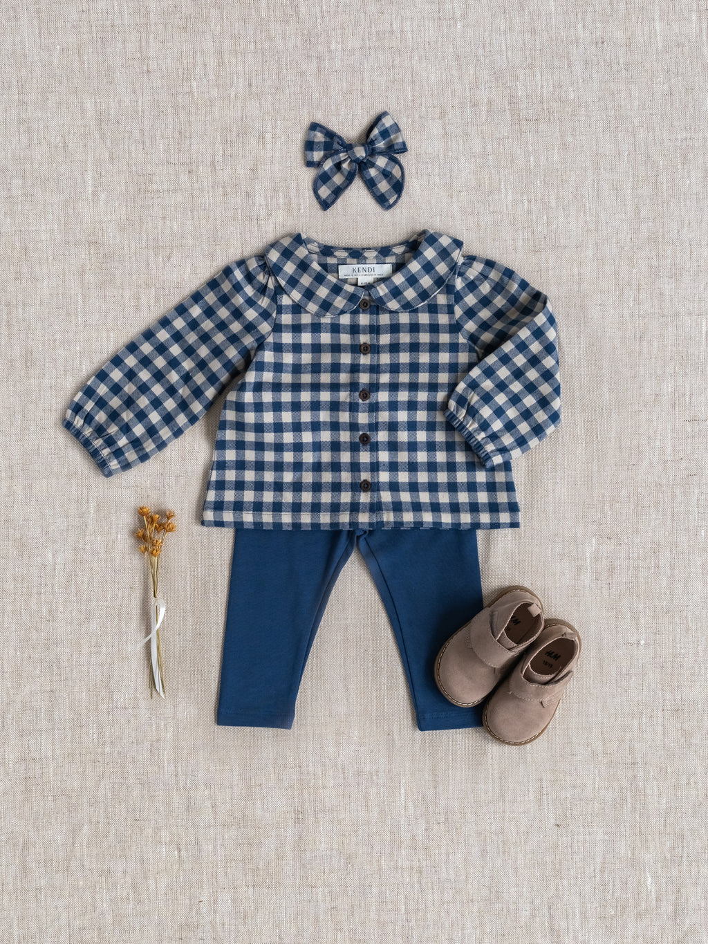 Olwen Flannel Peter Pan Collar Top - Swindon Plaid Baby-Kids : Tops : Shirts : Long Sleeves KENDI by Colored Organics Organic Cotton Baby and Kids Olwen | Colored Organics®