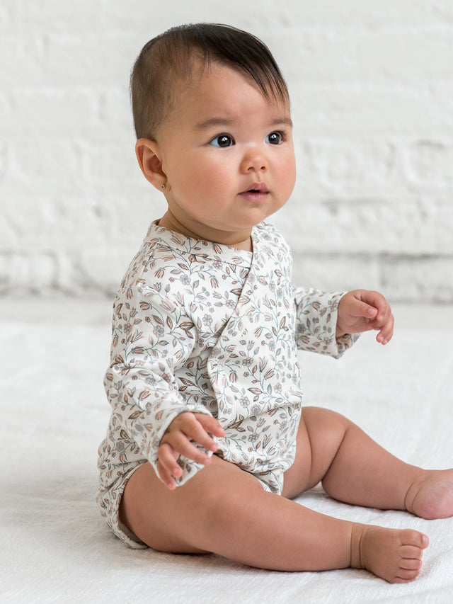 Kai Kimono Bodysuit Baby : One Pieces : Kimono Bodysuits : Long Sleeves Colored Organics Organic Cotton Kai Kimono Bodysuit for Newborn and Baby - Girl & Boy 