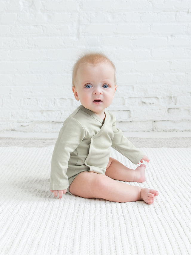 Classic Kimono Bodysuit - Long Sleeve Baby : One Pieces : Kimono Bodysuits : Short Sleeves Colored Organics Side-Snap Kimono Bodysuit - Long Sleeve - Organic