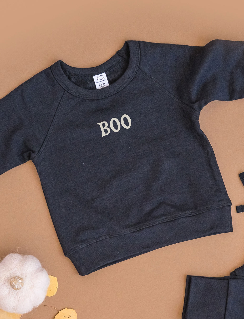 BOO Lightweight French Terry Pullover Baby-Kids : Tops : Pullovers : Long Sleeves Colored Organics Boo Lightweight French Terry Pullover| Colored Organics®