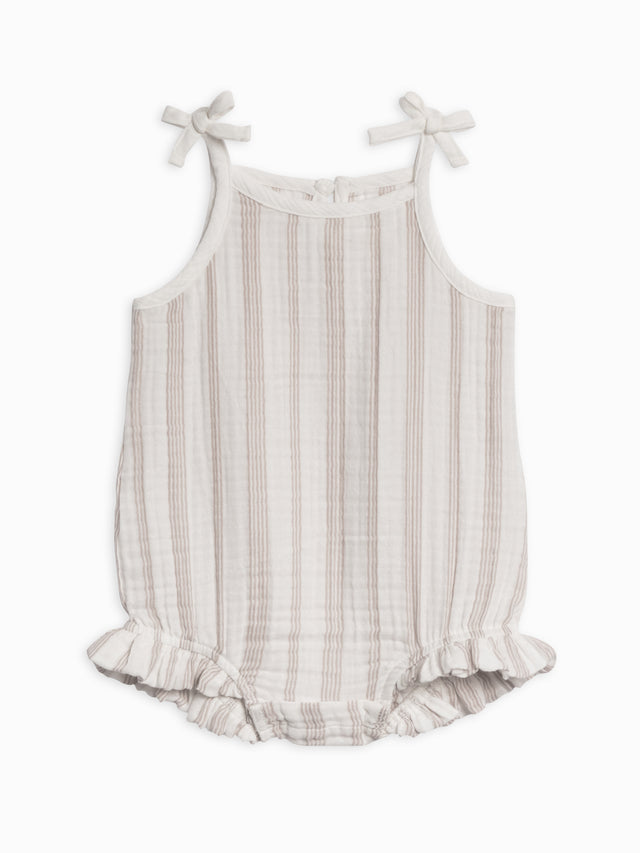 Ada Muslin Ruffle Tank Romper Baby : One Pieces : Rompers : Tanks Kendi Organic Cotton Baby Ada Muslin Ruffle Tank Romper