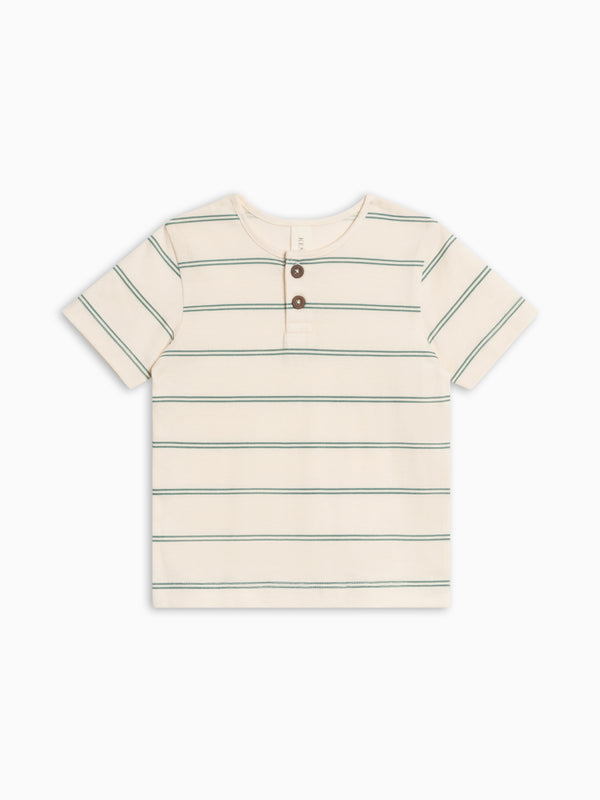 Reef Short Sleeve Henley - Inbee Stripe / Laguna