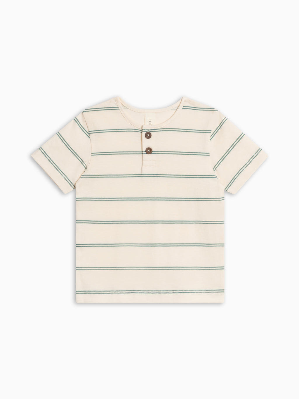 Reef Short Sleeve Henley - Inbee Stripe / Laguna Baby-Kids : Tops : Tees : Short Sleeves Kendi Reef Short Sleeve Henley - Inbee Stripe | Colored Organics®