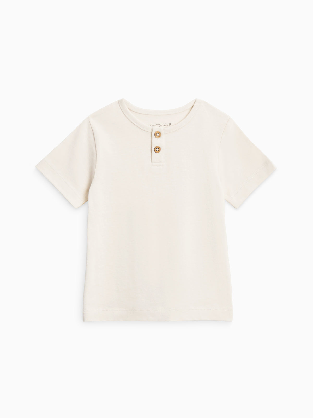 Reef Short Sleeve Henley - Ivory Baby-Kids : Tops : Tees : Short Sleeves Kendi Baby Reef Short Sleeve Henley - Ivory | Colored Organics®
