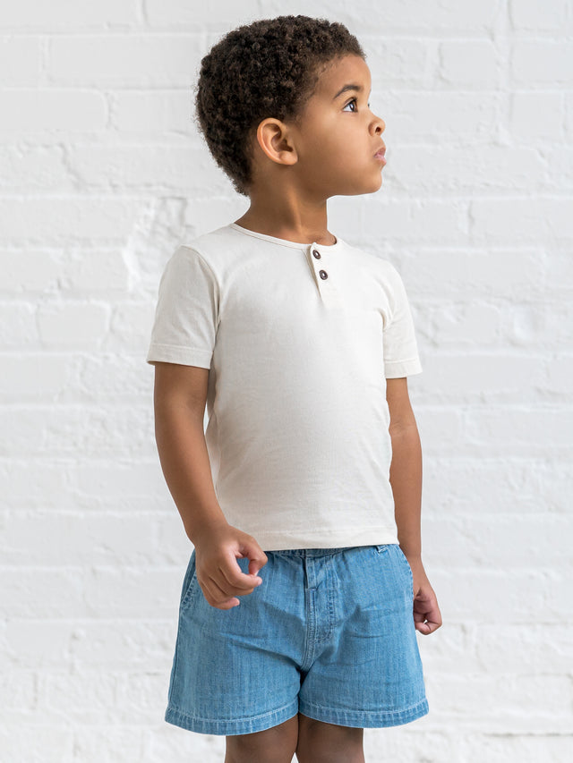 Reef Henley Baby-Kids :Tops :Shirts :Short Sleeves Colored Organics Organic Cotton Baby & Kids Reef Short Sleeve Henley 
