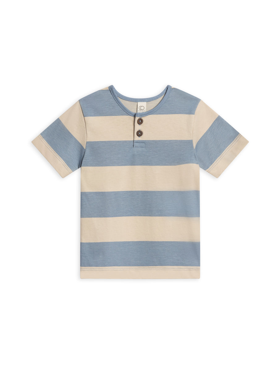 Reef Short Sleeve Henley Baby-Kids : Tops : Tees : Short Sleeves Colored Organics Organic Cotton Baby and Kids Reef Short Sleeve Henley