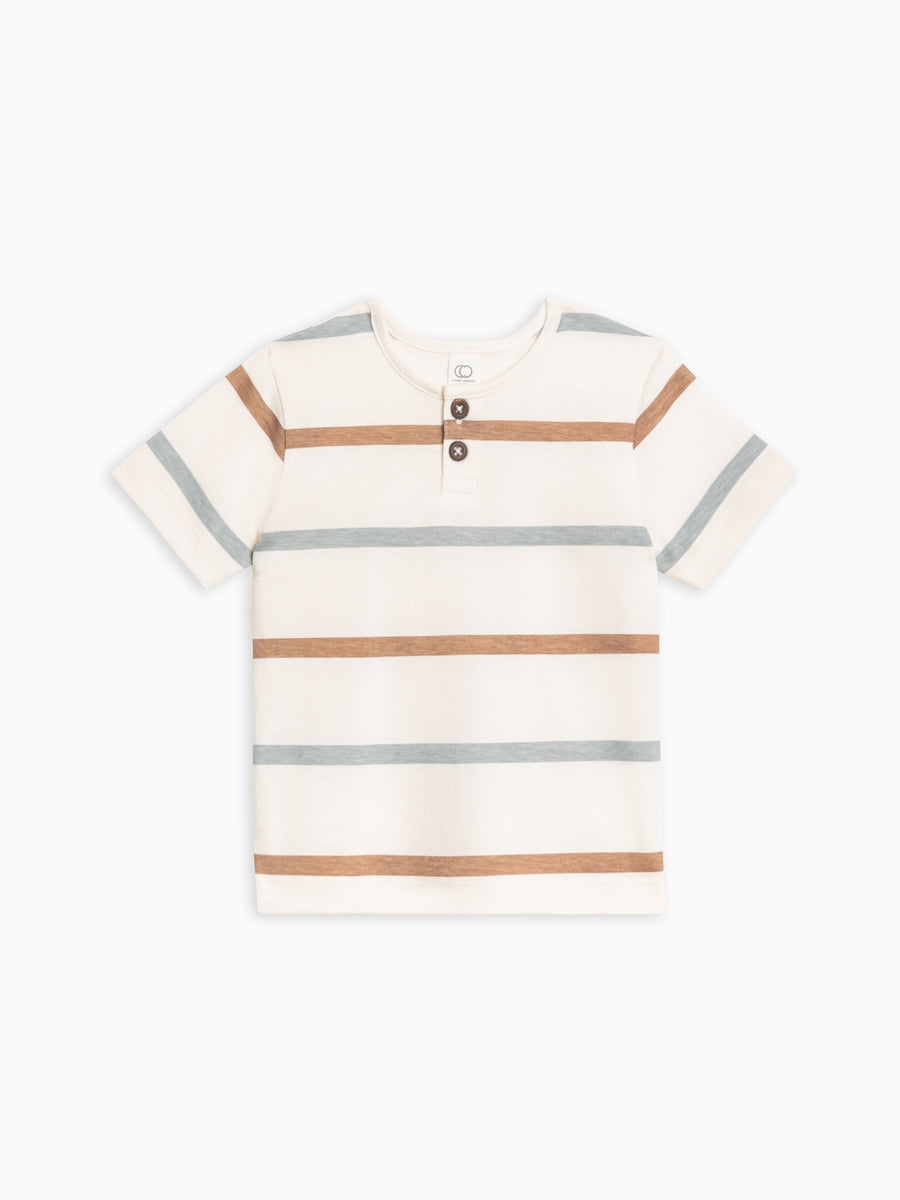 Reef Short Sleeve Henley Baby-Kids : Tops : Short Sleeves Colored Organics Organic Cotton Baby & Kids Reef Short Sleeve Henley