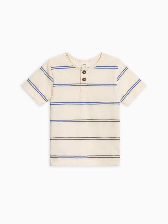 Reef Short Sleeve Henley Baby-Kids : Tops : Tees : Short Sleeves Colored Organics Organic Cotton Baby and Kids Reef Short Sleeve Henley