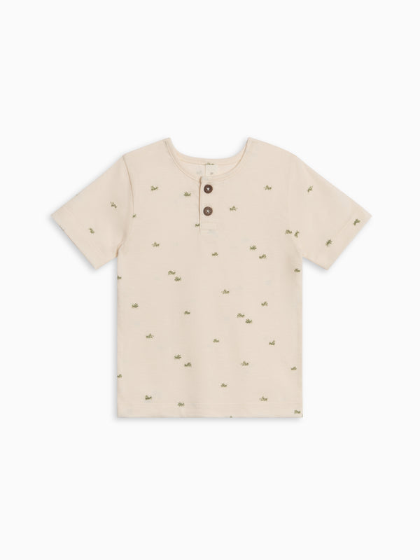 Reef Short Sleeve Henley - Grasshopper / Fern + Mint