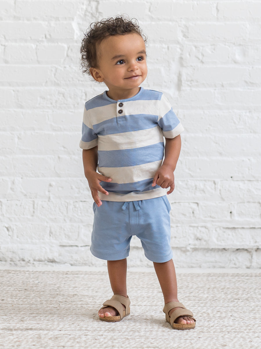 Reef Short Sleeve Henley Baby-Kids : Tops : Tees : Short Sleeves Colored Organics Organic Cotton Baby and Kids Reef Short Sleeve Henley