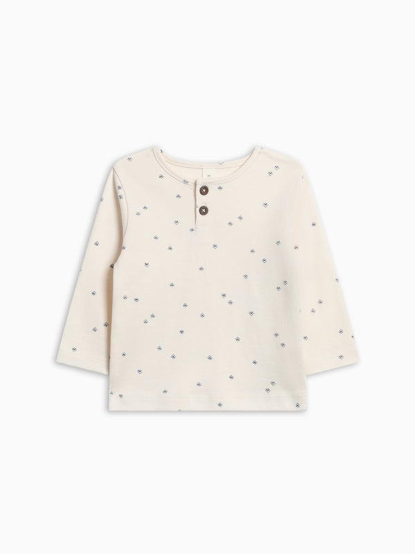Reef Long Sleeve Henley - Peak / Ivory