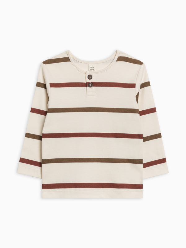 PRE ORDER Reef Long Sleeve Henley Baby : Tops : Tees : Long Sleeves Colored Organics Organic Cotton Baby and Kids Reef Long Sleeve Henley
