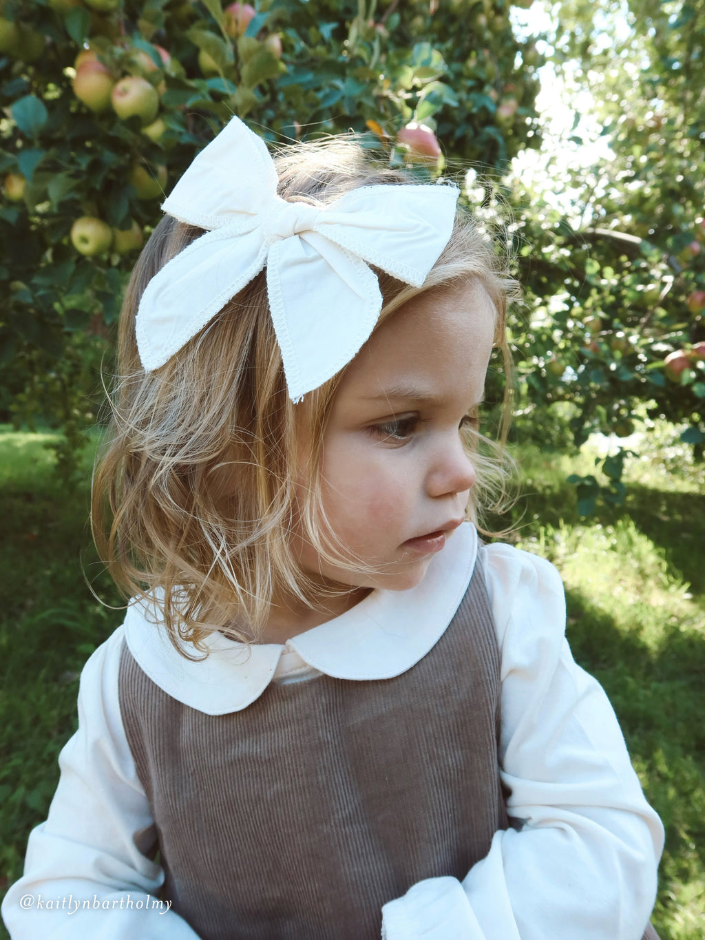 Poplin Bow Clip - Ivory
