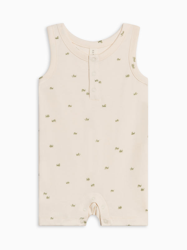 PRE ORDER Nile Romper - Grasshopper / Fern + Mint Baby : One Pieces : Rompers : Tanks Kendi Organic Cotton Baby Nile Romper
