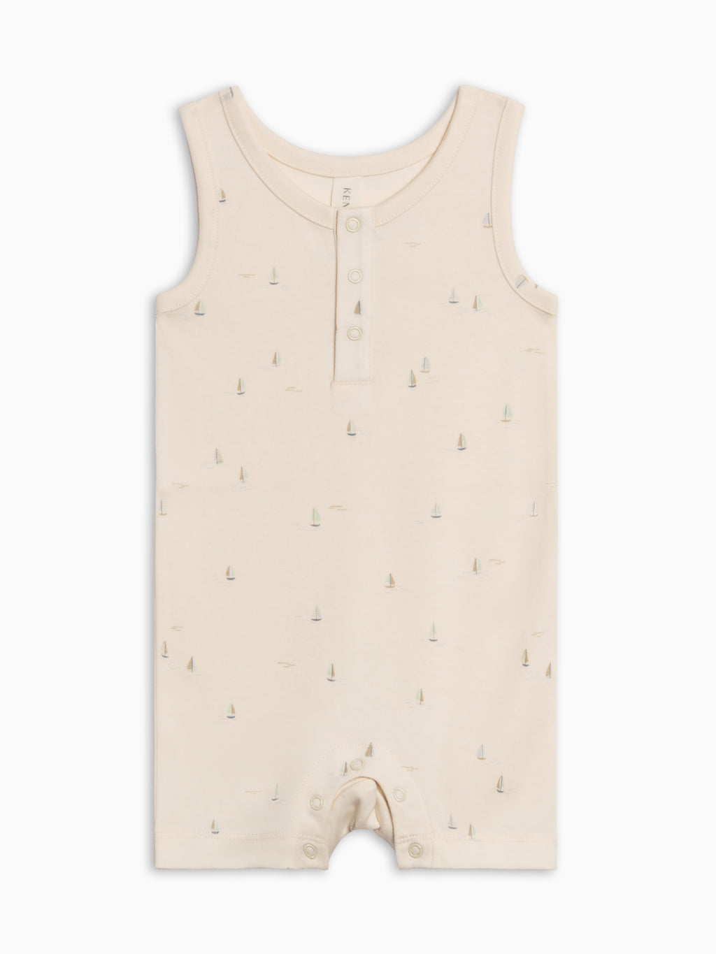 Nile Romper - Marina / Sea + Dune Baby : One Pieces : Rompers : Tanks KENDI by Colored Organics Baby Nile Romper - Marina / Sea + Dune | Colored Organics®