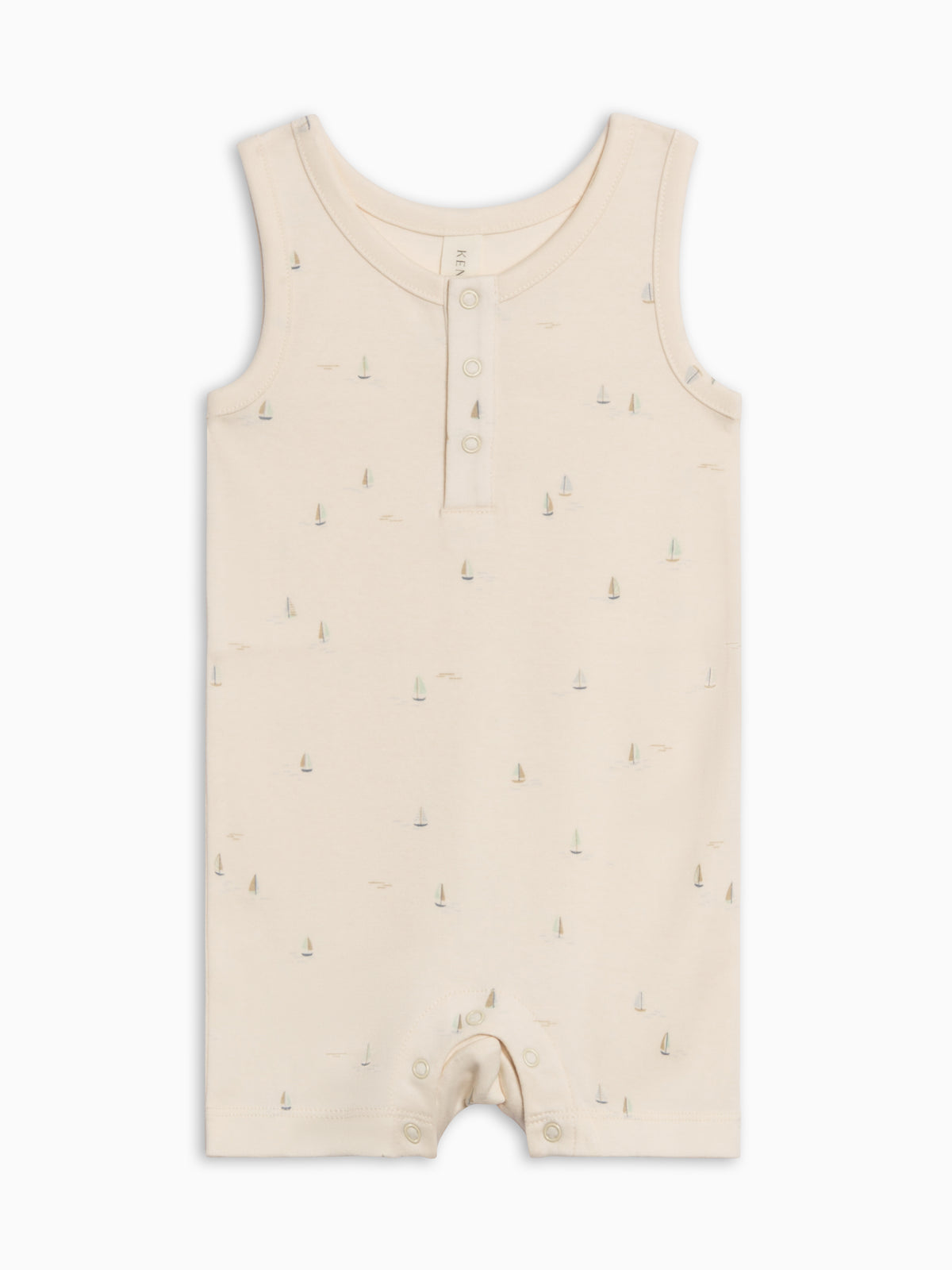 Nile Romper - Marina / Sea + Dune Baby : One Pieces : Rompers : Tanks KENDI by Colored Organics Baby Nile Romper - Marina / Sea + Dune | Colored Organics®