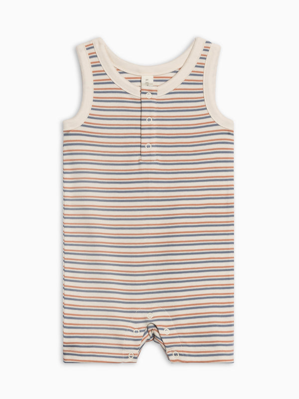 Nile Romper - Voyage Stripe / Sea + Ridge Baby : One Pieces : Rompers : Tanks KENDI by Colored Organics Nile Romper - Voyage Stripe / Sea + | Colored Organics®