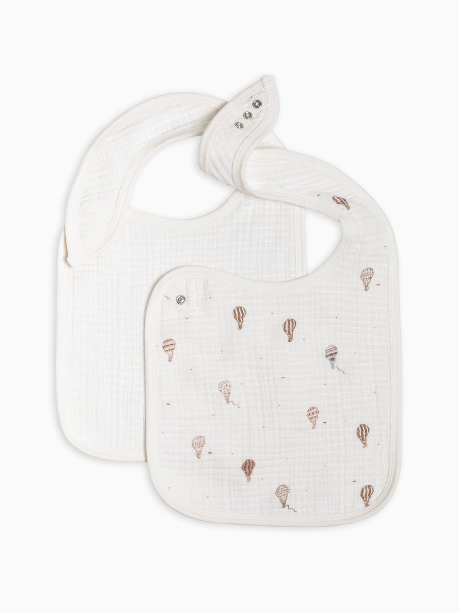 2-Pack Muslin Bib Set Baby : Gear : Bibs : Feeding Kendi Organic Cotton Baby 2-Pack Muslin Bib Set