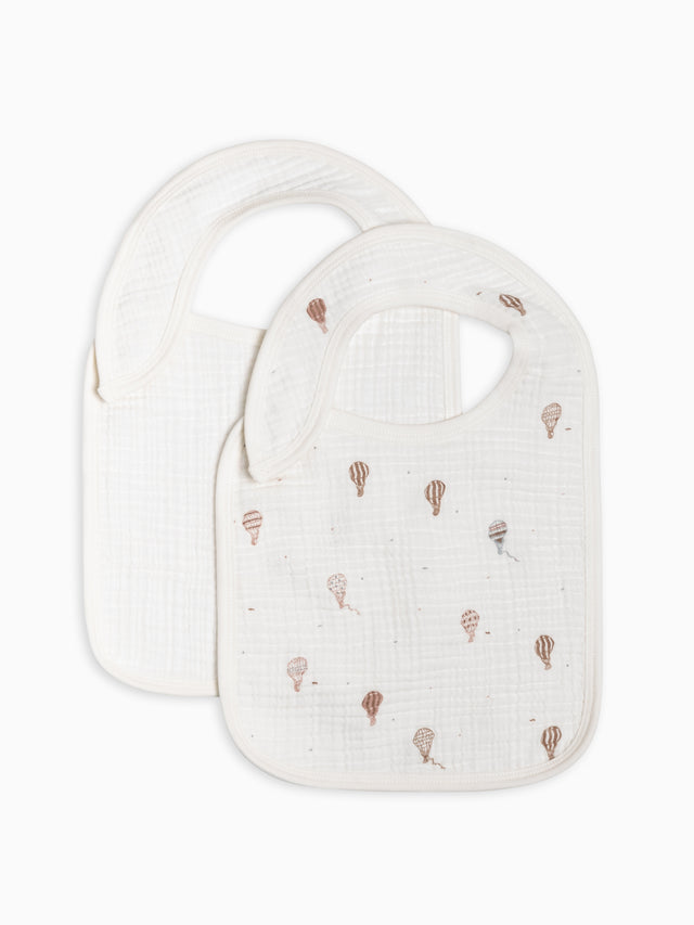 2-Pack Muslin Bib Set Baby : Gear : Bibs : Feeding Kendi Organic Cotton Baby 2-Pack Muslin Bib Set