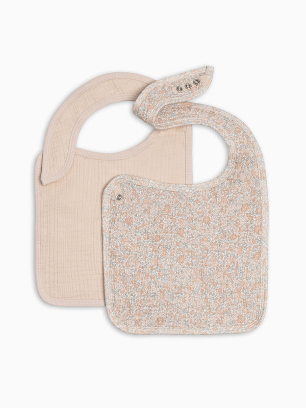 2-Pack Muslin Bibs - Belmont Floral + Shell