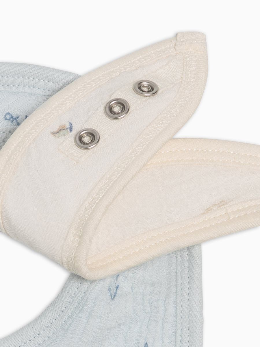 2-Pack Muslin Bibs - Marina + Anchor