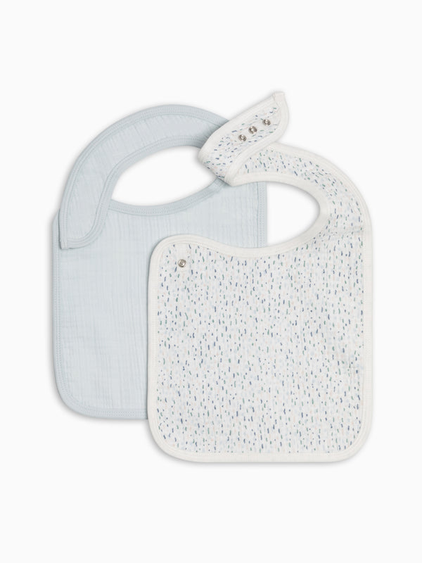 2-Pack Muslin Bibs - Pinehurst + Powder Baby : Gear : Bibs : Feeding KENDI by Colored Organics 2-Pack Muslin Bibs - Pinehurst + Powder | Colored Organics®